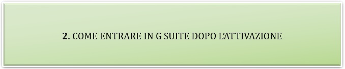 2a Come entrare in G SUITE dopo lattivazione