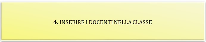 4. INSERIRE I DOCENTI NELLA CLASSE