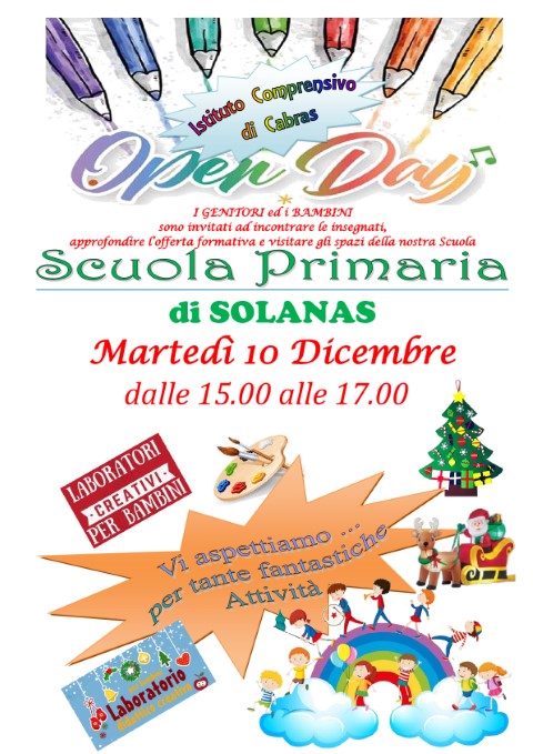 Locandina Open Day Primaria.SOLANAS 2019.2020 Piccola
